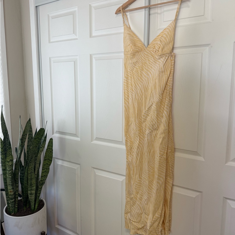 RIXO Strapless Dress in Soft Yellow